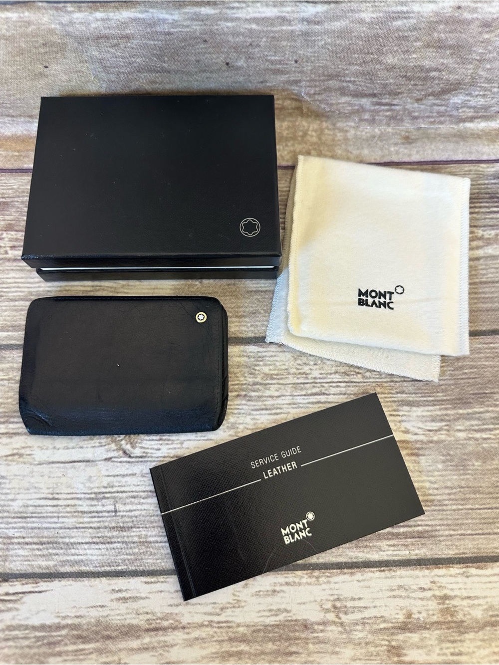 Mont Blanc mini card holder wallet black leather
